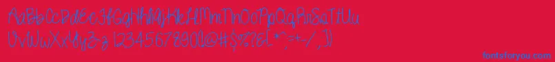 Kenzie Font – Blue Fonts on Red Background