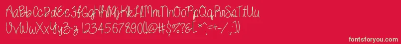フォントKenzie – 赤い背景に緑の文字
