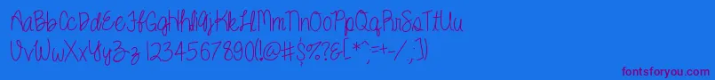 Kenzie Font – Purple Fonts on Blue Background