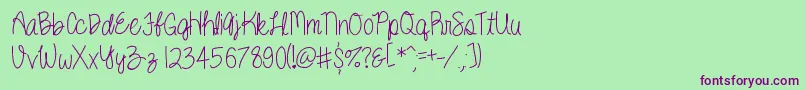 Kenzie Font – Purple Fonts on Green Background