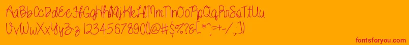 Kenzie Font – Red Fonts on Orange Background