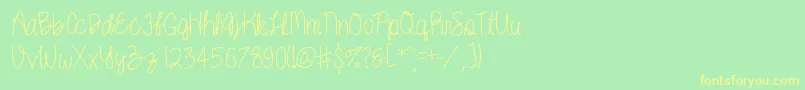 Kenzie Font – Yellow Fonts on Green Background
