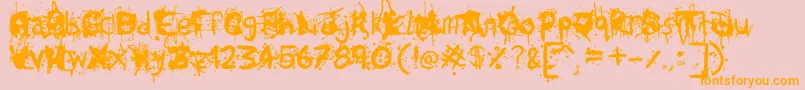 TumultRegular Font – Orange Fonts on Pink Background