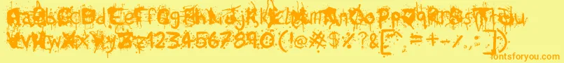 TumultRegular Font – Orange Fonts on Yellow Background