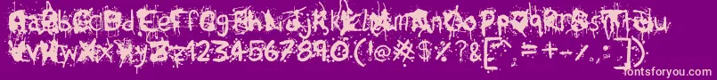TumultRegular Font – Pink Fonts on Purple Background