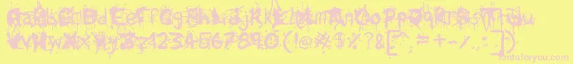 TumultRegular Font – Pink Fonts on Yellow Background