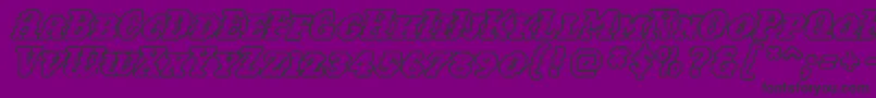 Woollyoutline-Schriftart – Schwarze Schriften auf violettem Hintergrund