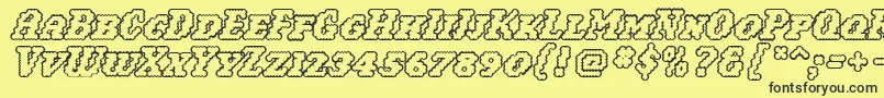 Woollyoutline Font – Black Fonts on Yellow Background