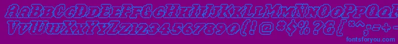 Woollyoutline Font – Blue Fonts on Purple Background