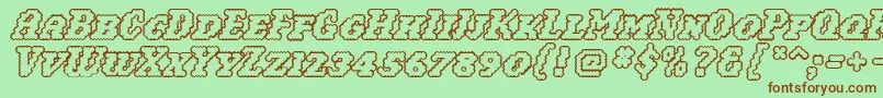 Woollyoutline Font – Brown Fonts on Green Background