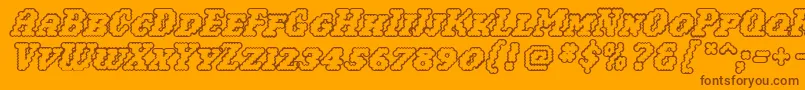Woollyoutline Font – Brown Fonts on Orange Background