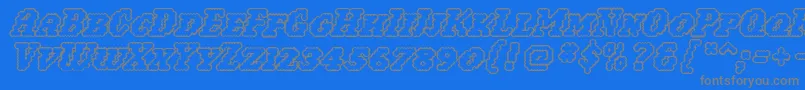 Woollyoutline-Schriftart – Graue Schriften auf blauem Hintergrund