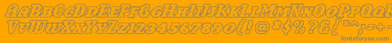 Woollyoutline-Schriftart – Graue Schriften auf orangefarbenem Hintergrund