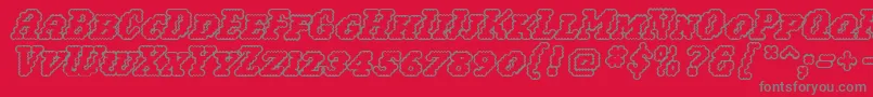 Woollyoutline Font – Gray Fonts on Red Background