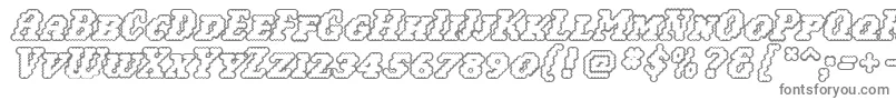 Woollyoutline-fontti – harmaat kirjasimet valkoisella taustalla