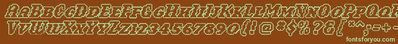 Woollyoutline Font – Green Fonts on Brown Background