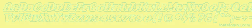 Шрифт Woollyoutline – зелёные шрифты на жёлтом фоне