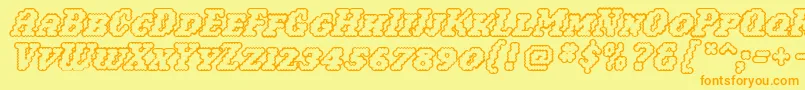 fuente Woollyoutline – Fuentes Naranjas Sobre Fondo Amarillo