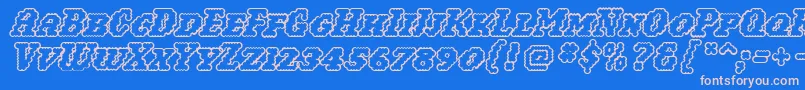 Woollyoutline Font – Pink Fonts on Blue Background