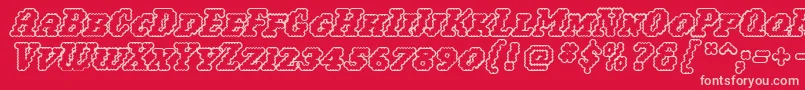 Woollyoutline Font – Pink Fonts on Red Background