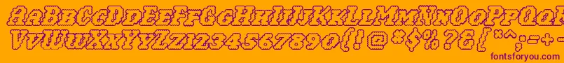 Woollyoutline Font – Purple Fonts on Orange Background