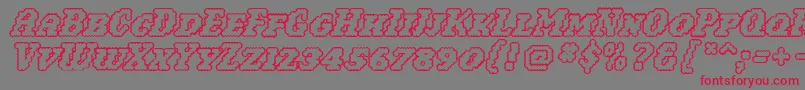 Woollyoutline-Schriftart – Rote Schriften auf grauem Hintergrund