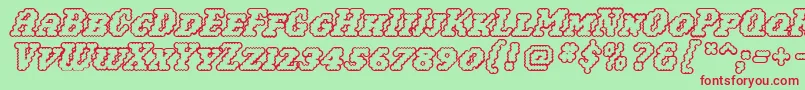 Woollyoutline Font – Red Fonts on Green Background