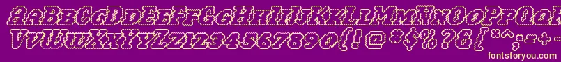 Woollyoutline Font – Yellow Fonts on Purple Background