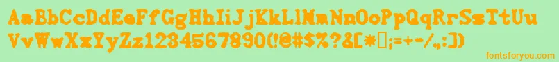 3000 Font – Orange Fonts on Green Background