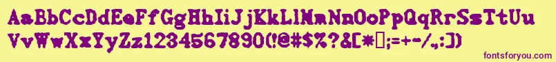 3000 Font – Purple Fonts on Yellow Background