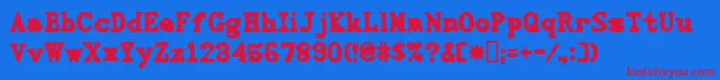 3000 Font – Red Fonts on Blue Background