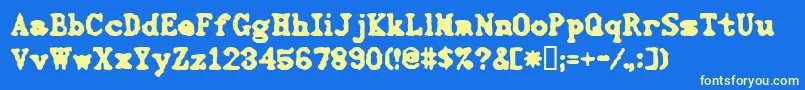 3000 Font – Yellow Fonts on Blue Background