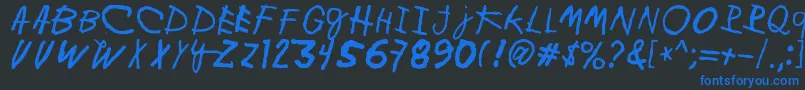 MinenOoKenguru Font – Blue Fonts on Black Background