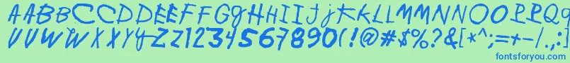 MinenOoKenguru Font – Blue Fonts on Green Background
