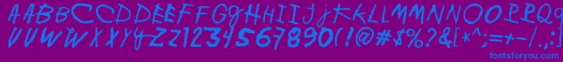 MinenOoKenguru Font – Blue Fonts on Purple Background