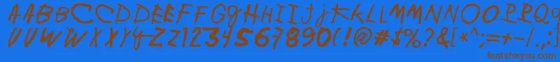 MinenOoKenguru Font – Brown Fonts on Blue Background