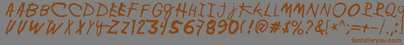 MinenOoKenguru Font – Brown Fonts on Gray Background