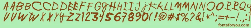 MinenOoKenguru Font – Brown Fonts on Green Background