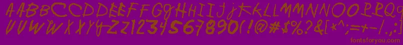 MinenOoKenguru Font – Brown Fonts on Purple Background