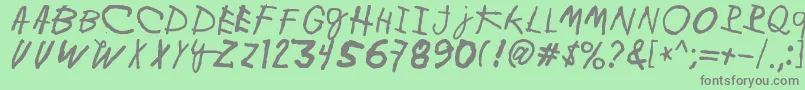 MinenOoKenguru Font – Gray Fonts on Green Background