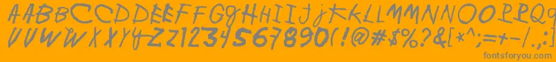 MinenOoKenguru Font – Gray Fonts on Orange Background