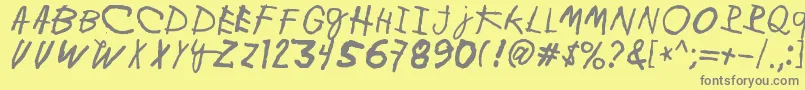 MinenOoKenguru Font – Gray Fonts on Yellow Background