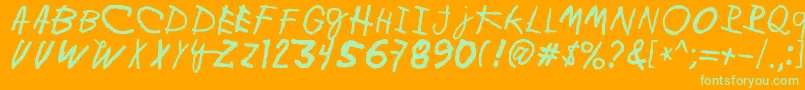 MinenOoKenguru Font – Green Fonts on Orange Background