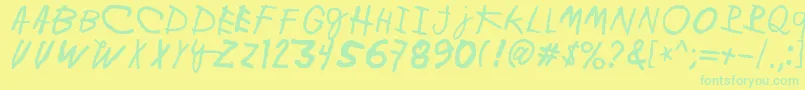MinenOoKenguru Font – Green Fonts on Yellow Background