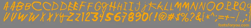 MinenOoKenguru Font – Orange Fonts on Gray Background