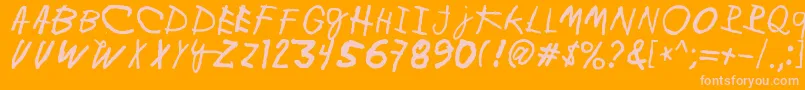 MinenOoKenguru Font – Pink Fonts on Orange Background