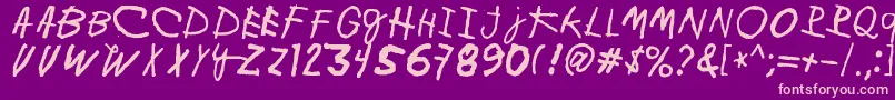 MinenOoKenguru Font – Pink Fonts on Purple Background