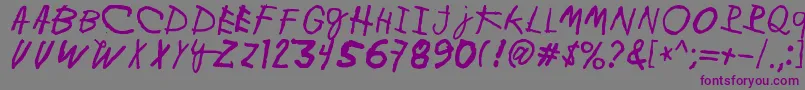 MinenOoKenguru Font – Purple Fonts on Gray Background
