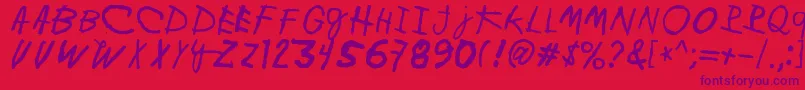 MinenOoKenguru Font – Purple Fonts on Red Background