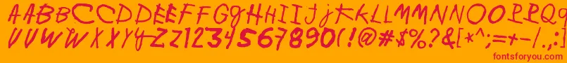MinenOoKenguru Font – Red Fonts on Orange Background